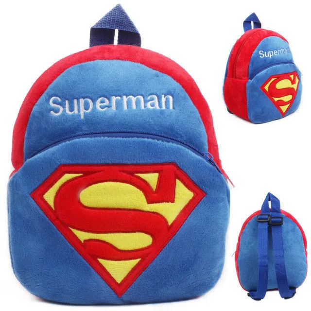 2016 Cartoon Kids Plush Backpacks Spiderman Mini schoolbag Hello Kitty Plush Backpack Children School Bags Girls Boys Backpack