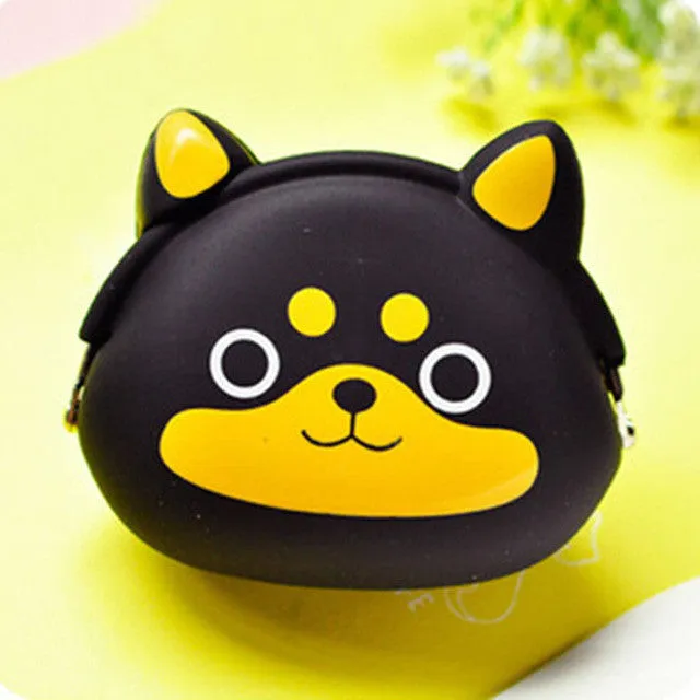 2016 New Fashion Lovely Kawaii Candy Color Cartoon Animal Women Girls Wallet Multicolor Jelly Silicone Coin Bag Purse Kid Gift