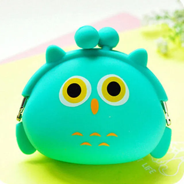 2016 New Fashion Lovely Kawaii Candy Color Cartoon Animal Women Girls Wallet Multicolor Jelly Silicone Coin Bag Purse Kid Gift