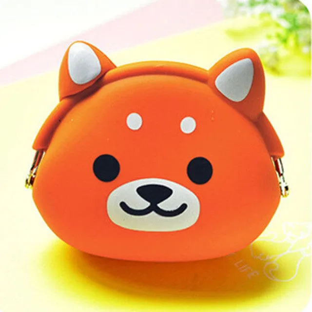 2016 New Fashion Lovely Kawaii Candy Color Cartoon Animal Women Girls Wallet Multicolor Jelly Silicone Coin Bag Purse Kid Gift