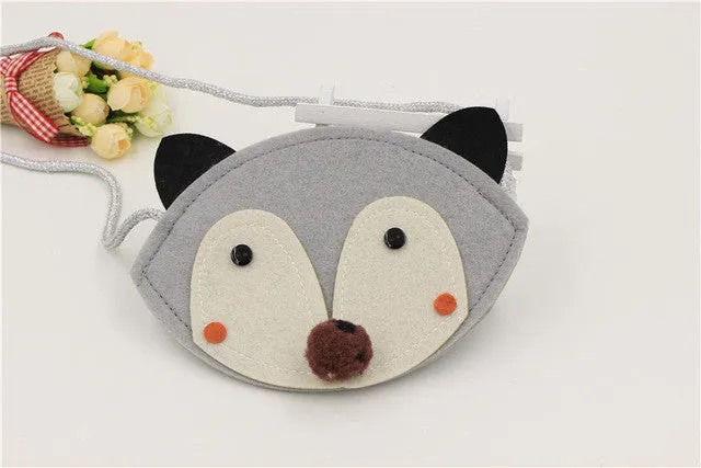 2016 New Kids Fabrics Cute Cartoon Purse Bag Little Girl Small Bag Children's Animal decorated Messenger Bag Gift for Kids