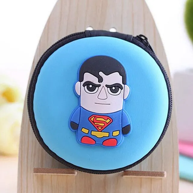 2016 New Novelty Super Heroes Silicone Coin Purse Key Wallet Mini Storage Organizer Bag Dual Earphone Holder Birthday Gift