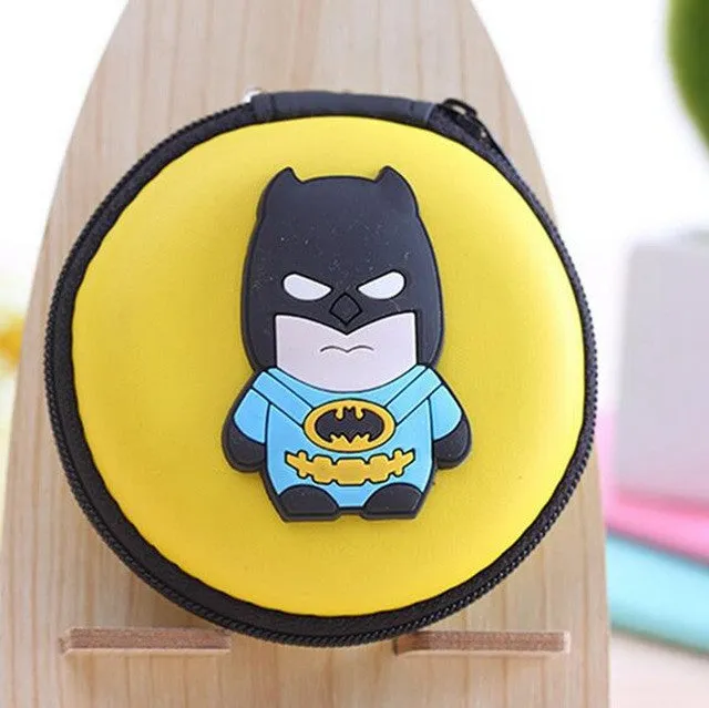 2016 New Novelty Super Heroes Silicone Coin Purse Key Wallet Mini Storage Organizer Bag Dual Earphone Holder Birthday Gift