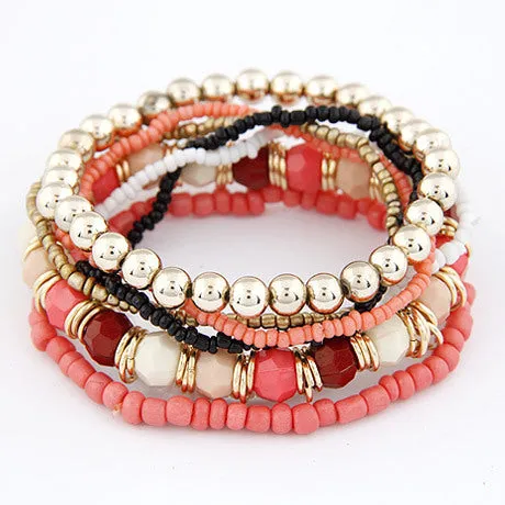 2017 Bohemian Summer Jewelry MutiLayer Beads Bracelets & Bangles for Women Elastic Strand Pulseras Mujer Femme Bijouterie