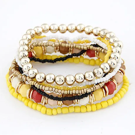 2017 Bohemian Summer Jewelry MutiLayer Beads Bracelets & Bangles for Women Elastic Strand Pulseras Mujer Femme Bijouterie