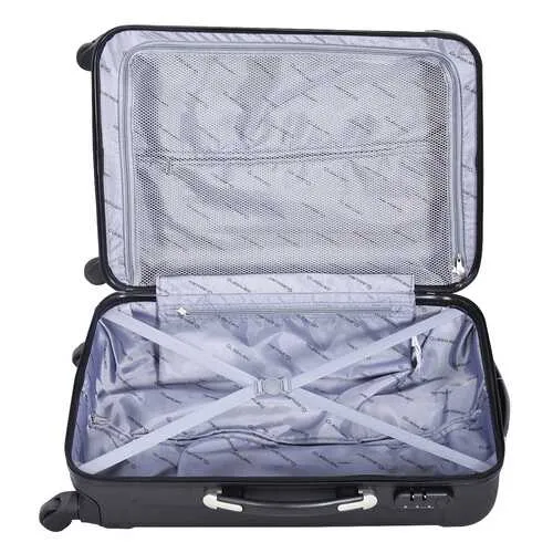 3 Pcs GLOBALWAY Luggage Trolley Case Set Black