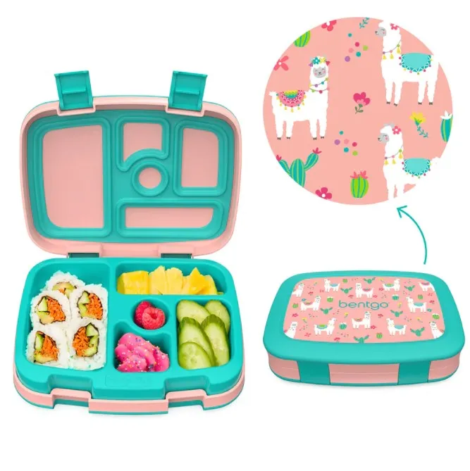 5 x Bentgo Kids Prints Lunch Box Container Storage Llamas