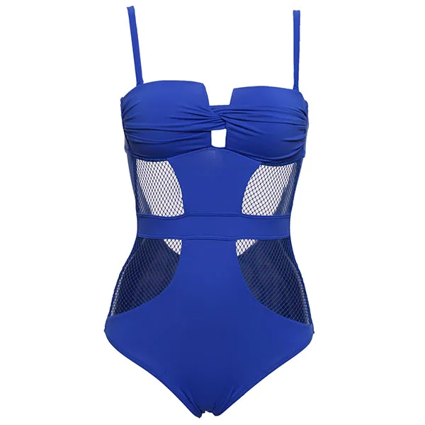 Andzhelika 2017 Newest One Piece Swimsuit Women Sexy Mesh Swimwear Hollow Out Bodysuit Bathing Suit Monokini Beach Swimming Suit