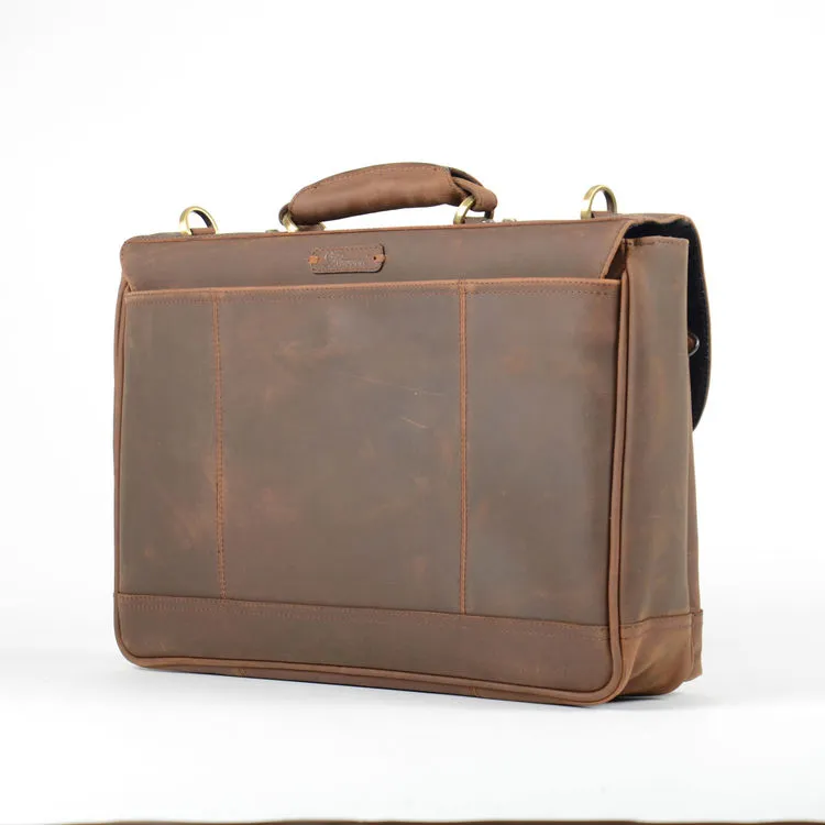 Ashwood Brown Leather Double Pocket Briefcase