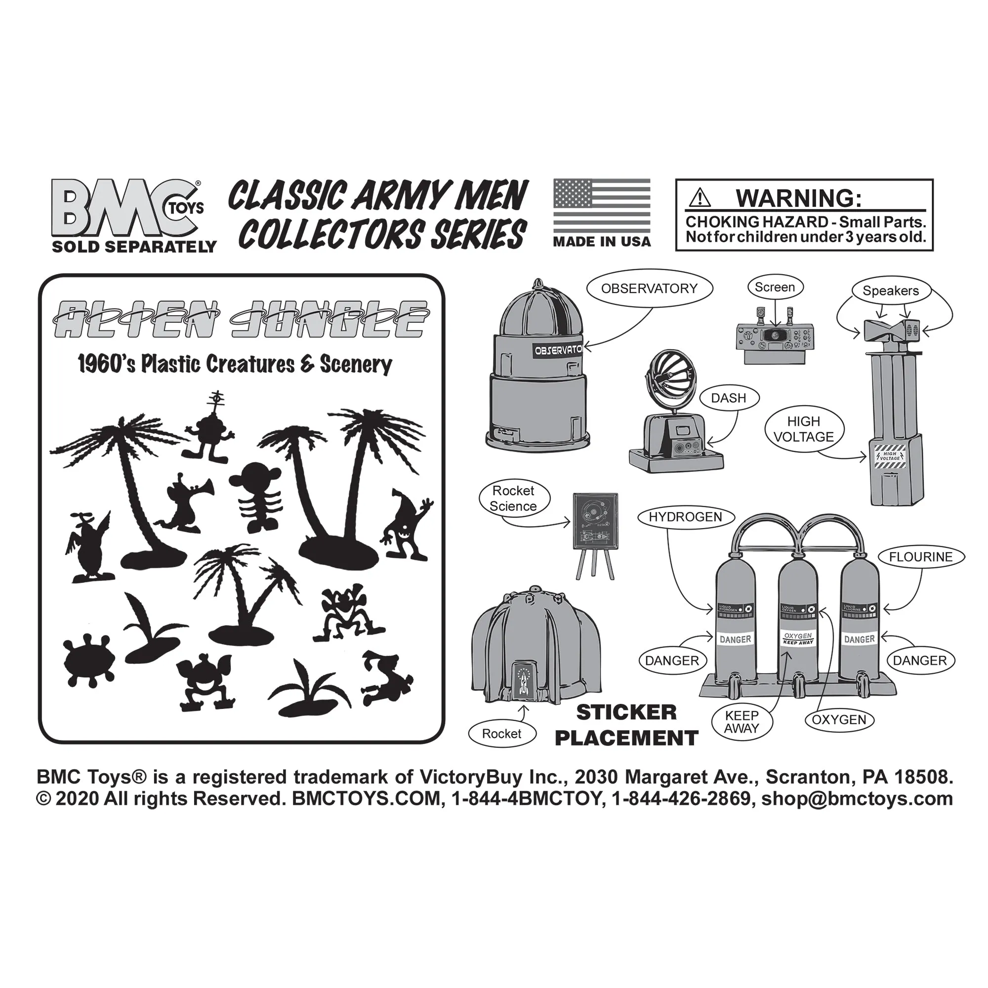 BMC Classic Mad Scientist Lab 24pc Plastic Army Men Sci-Fi Accessory Playset