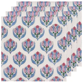 Bouquet Block Print Napkins - Set of 4