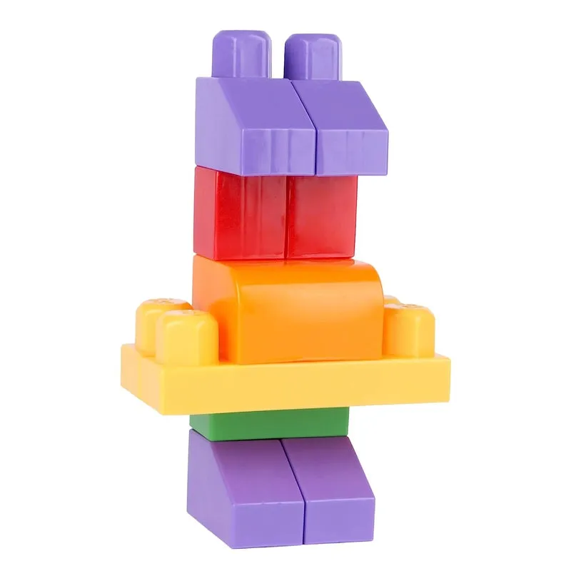 Building & Construction Blocks Educational Toy (Pink Bag - 100 Pieces)