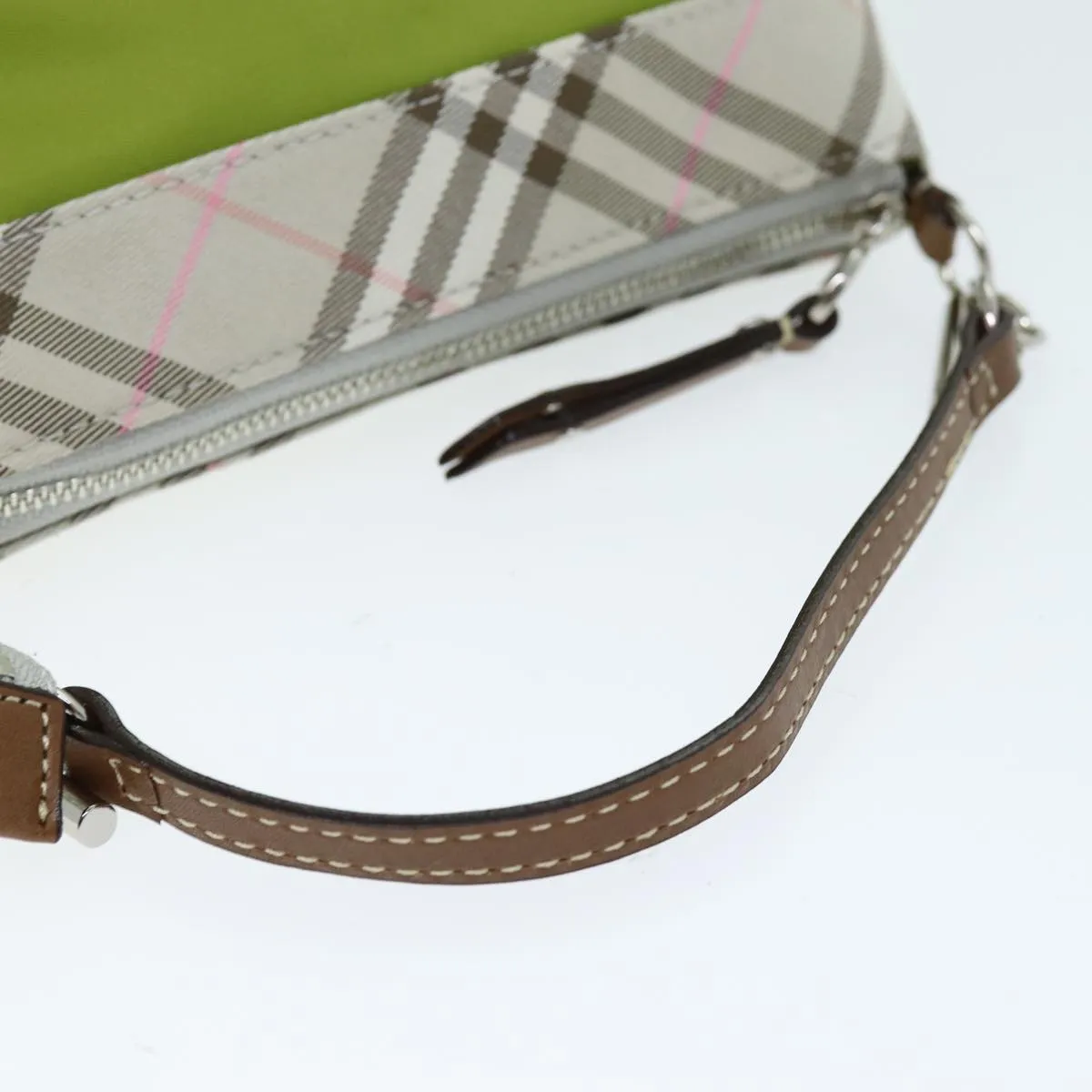 BURBERRY Nova Check Accessory Pouch Nylon Beige Green  hk1323