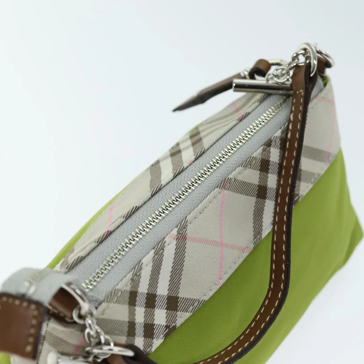 BURBERRY Nova Check Accessory Pouch Nylon Beige Green  hk1323