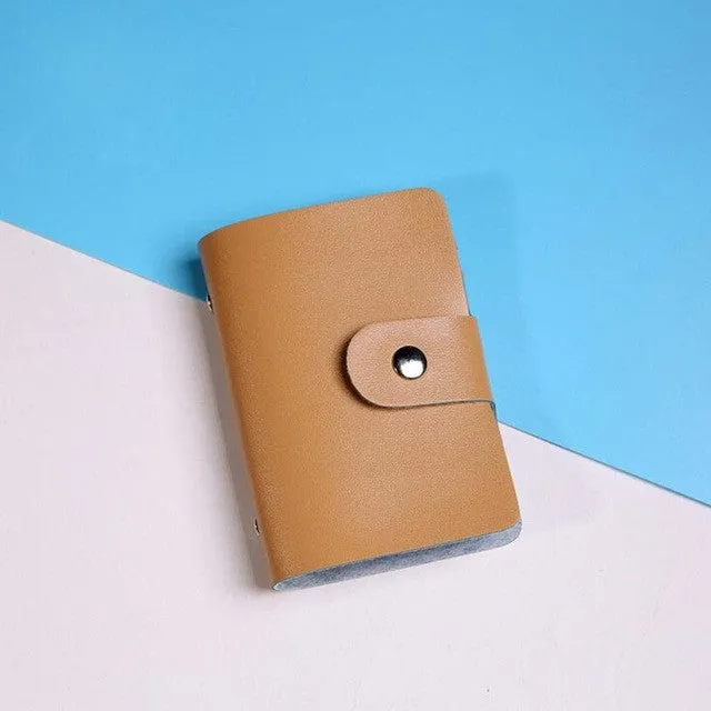 candy color PU Leather Card Case Business Card Holder Men&Women Credit Card Bag ID Card Wallet With American&European Style