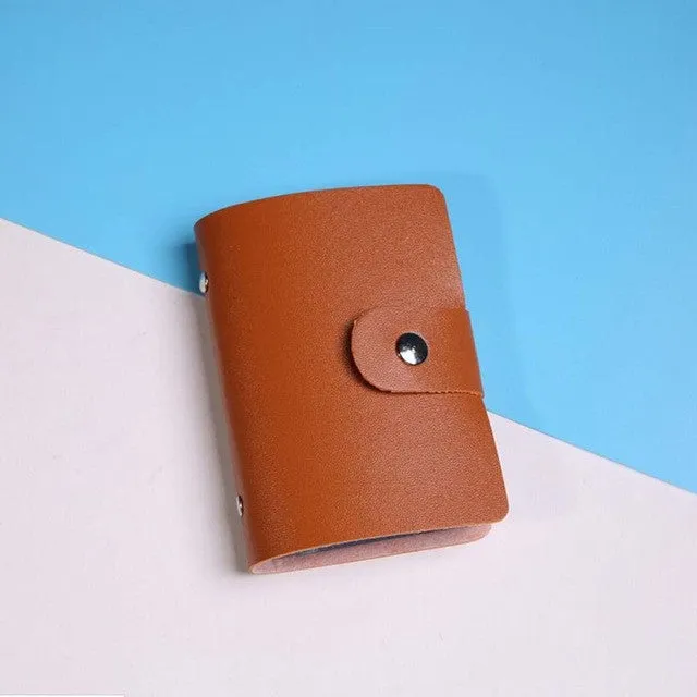 candy color PU Leather Card Case Business Card Holder Men&Women Credit Card Bag ID Card Wallet With American&European Style