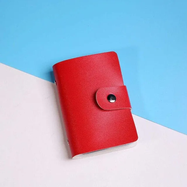 candy color PU Leather Card Case Business Card Holder Men&Women Credit Card Bag ID Card Wallet With American&European Style