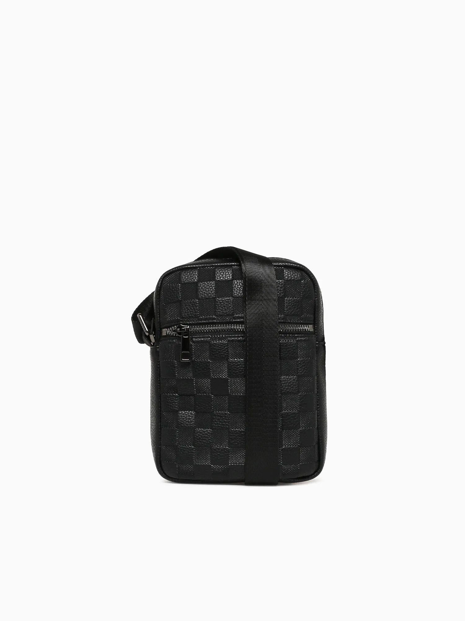 Checkered Crossbody Black