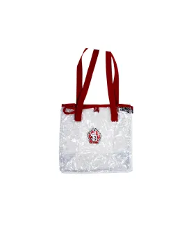 Clear Stadium Bag with Red Trim