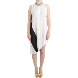 Costume National Asymmetric Hem Button-Up Shirt Dress