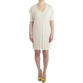 Costume National Chic White Modal Above-Knee Dress