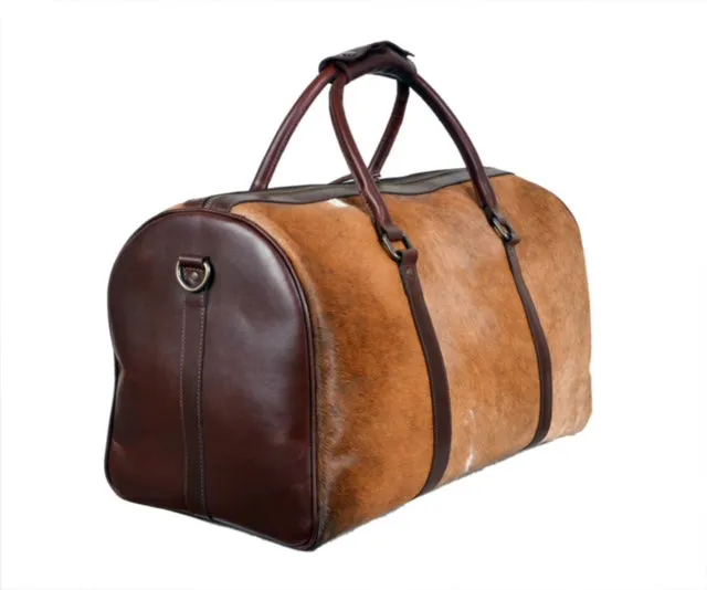 Cowhide Overnight Duffel Bag