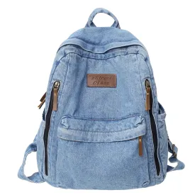 Denim Fashion Backpacks for School Trend Student Jeans Bag Multi Pockets Large Capacity Rucksack Mochila De Escola Feminina