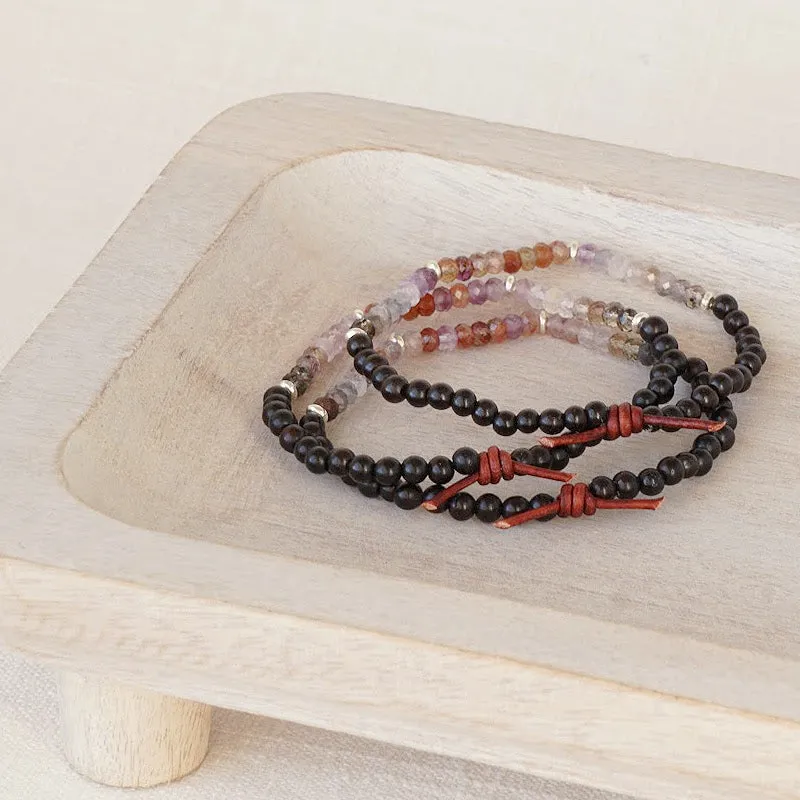 Dream Big Bracelet - Auralite 23 Cacoxenite | Wood Diffuser Bracelet