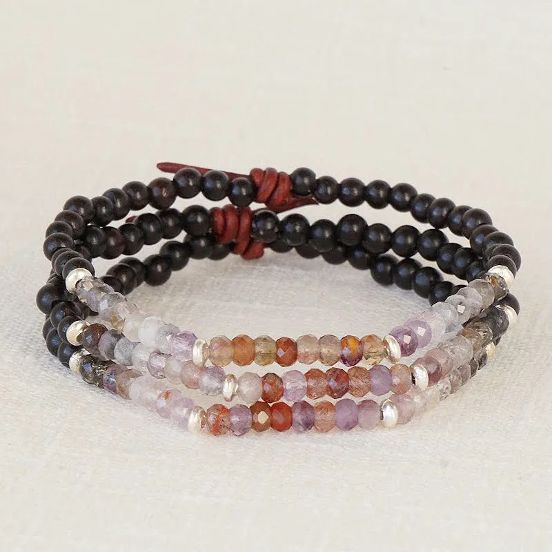 Dream Big Bracelet - Auralite 23 Cacoxenite | Wood Diffuser Bracelet