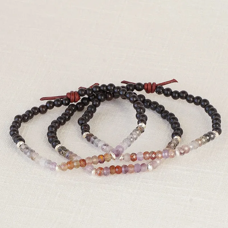 Dream Big Bracelet - Auralite 23 Cacoxenite | Wood Diffuser Bracelet