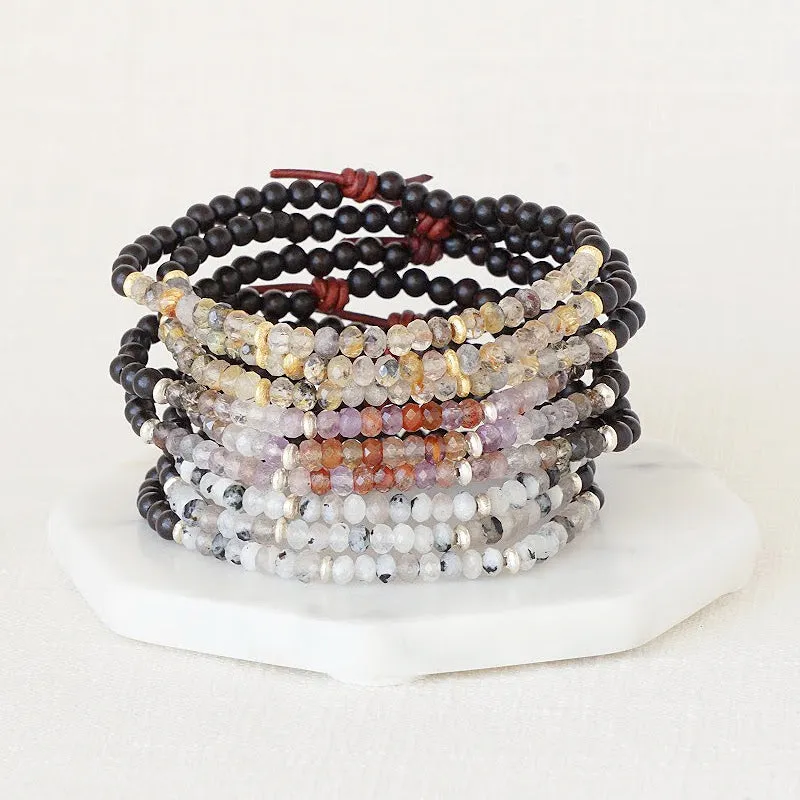 Dream Big Bracelet - Auralite 23 Cacoxenite | Wood Diffuser Bracelet