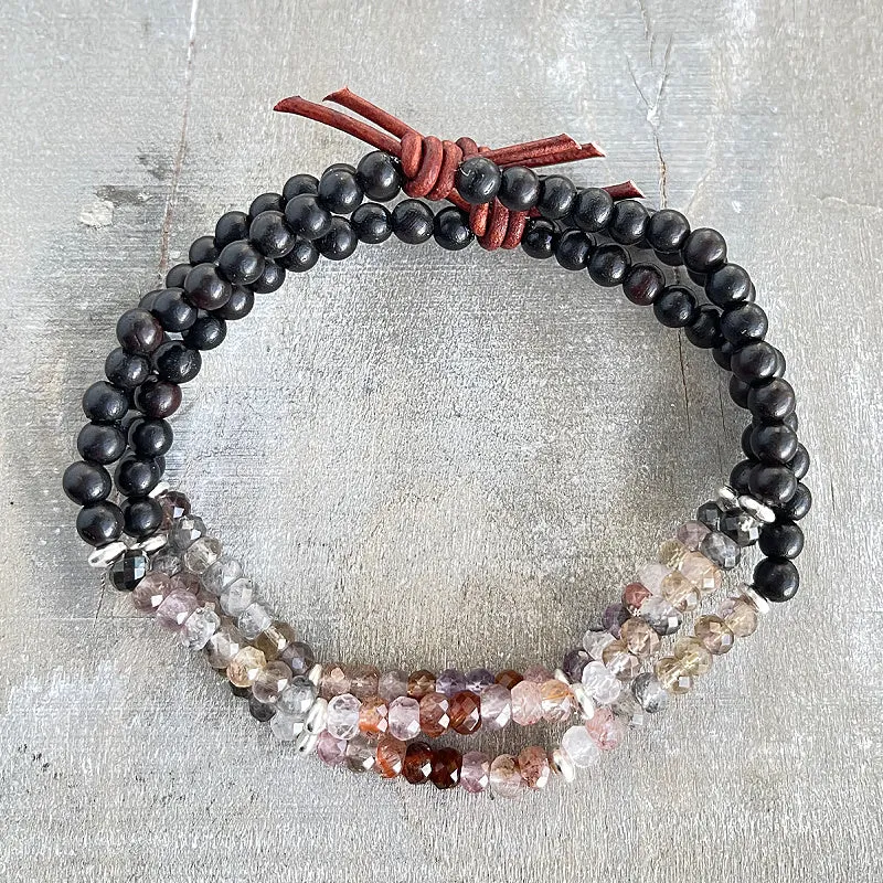 Dream Big Bracelet - Auralite 23 Cacoxenite | Wood Diffuser Bracelet