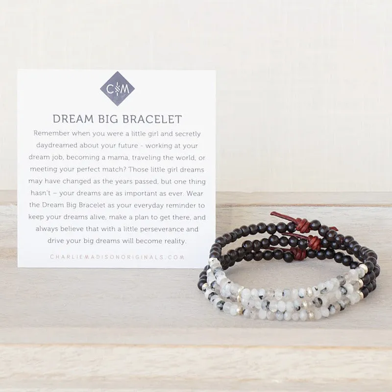 Dream Big Bracelet - Rainbow Moonstone | Wood Diffuser Bracelet