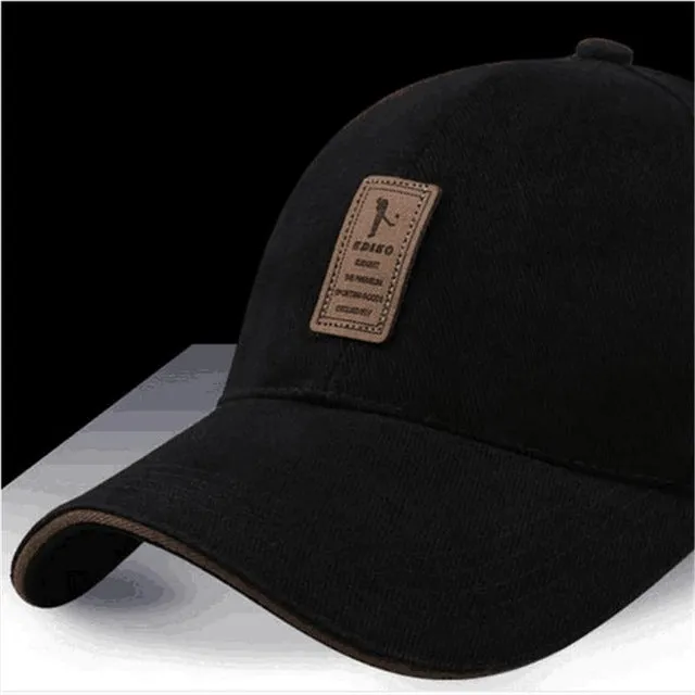 EDIKO And Golf Logo Cotton Baseball Cap Sports Golf Snapback Simple Solid Hats For Men Bone Gorras Casquette Truck driver cap