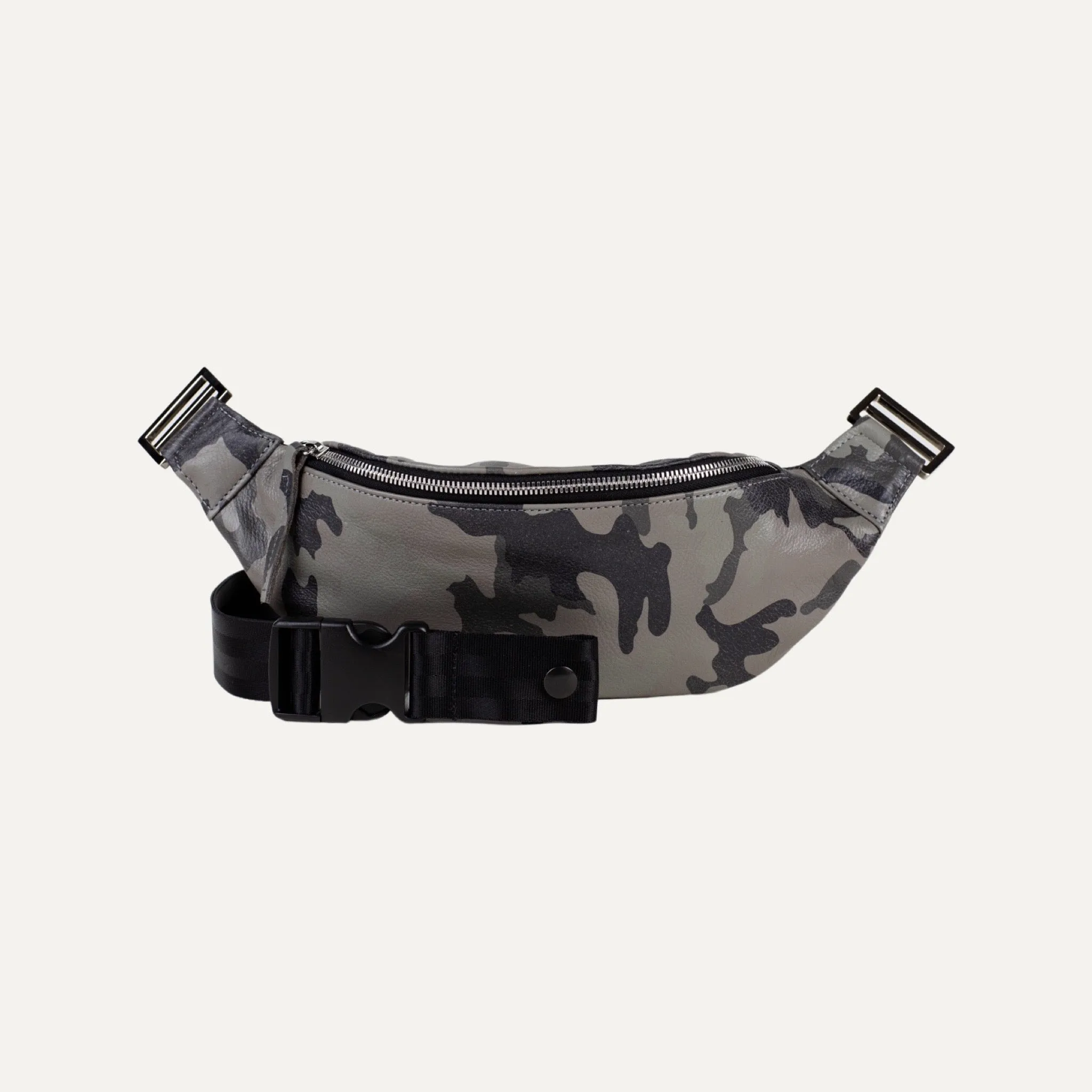 Fanny Pack   Crossbody Bag | Grey Camo   Silver Hardware