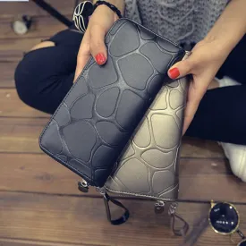 Fashion Women Leather Wallet Female Long Card Holder Big Stone Wallets Casual Clutch Zipper Coin Purse Cellphone ID Holder H880