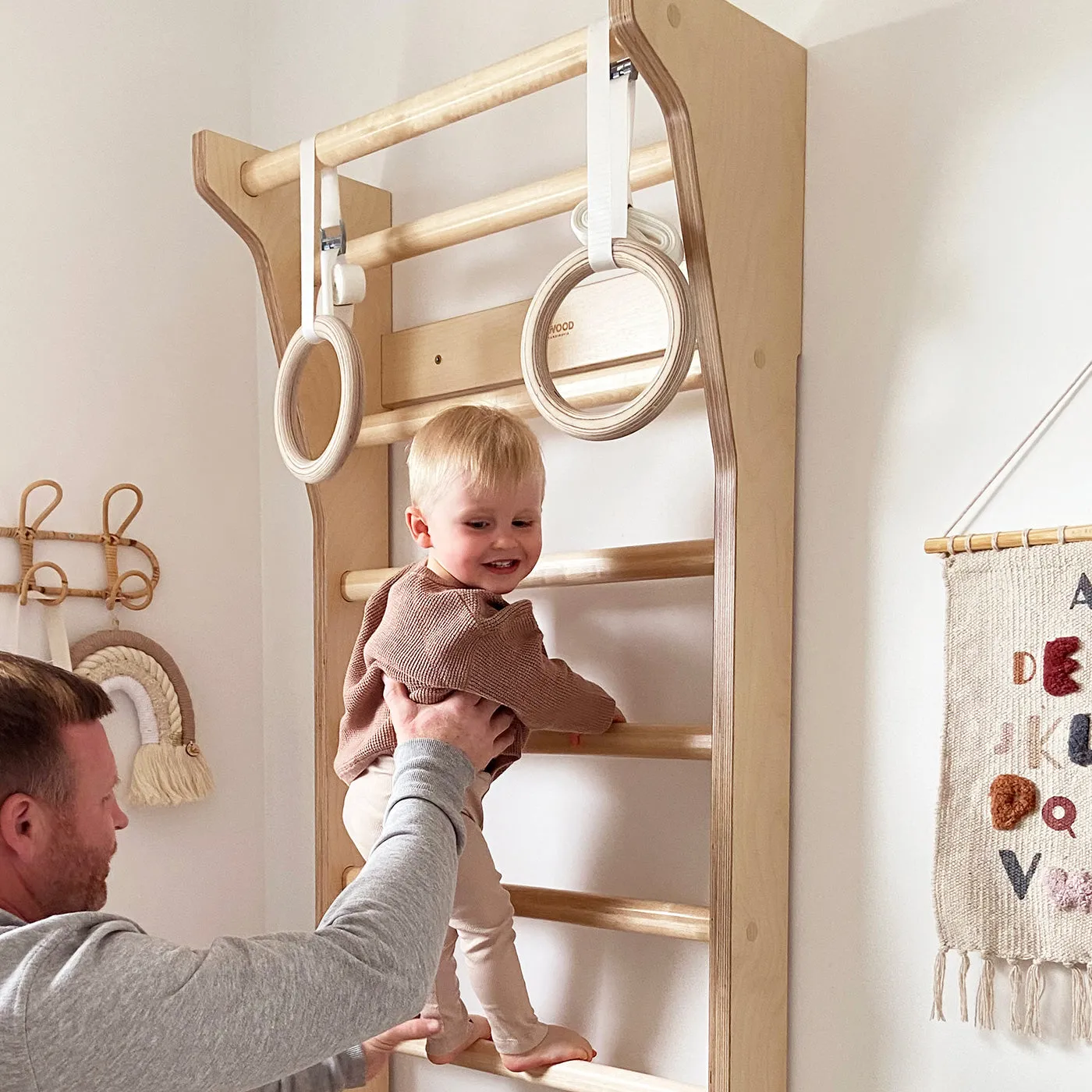 FitWood - TAIMI Mini Wall Bars for Kids - Birch