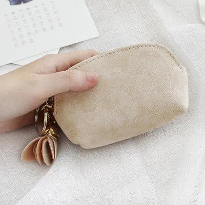 Fresh Solid Cute Coin Purse Zipper Flower Women Mini Wallet  Key Holder Bag Card Holder Clutch Money Bag  Luxury Brand Designer