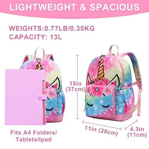 Girls Backpack, 13L Kids Backpack Water Resistant School Bag