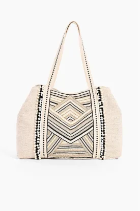 Golden Glam Hand Beaded Metallic Tote