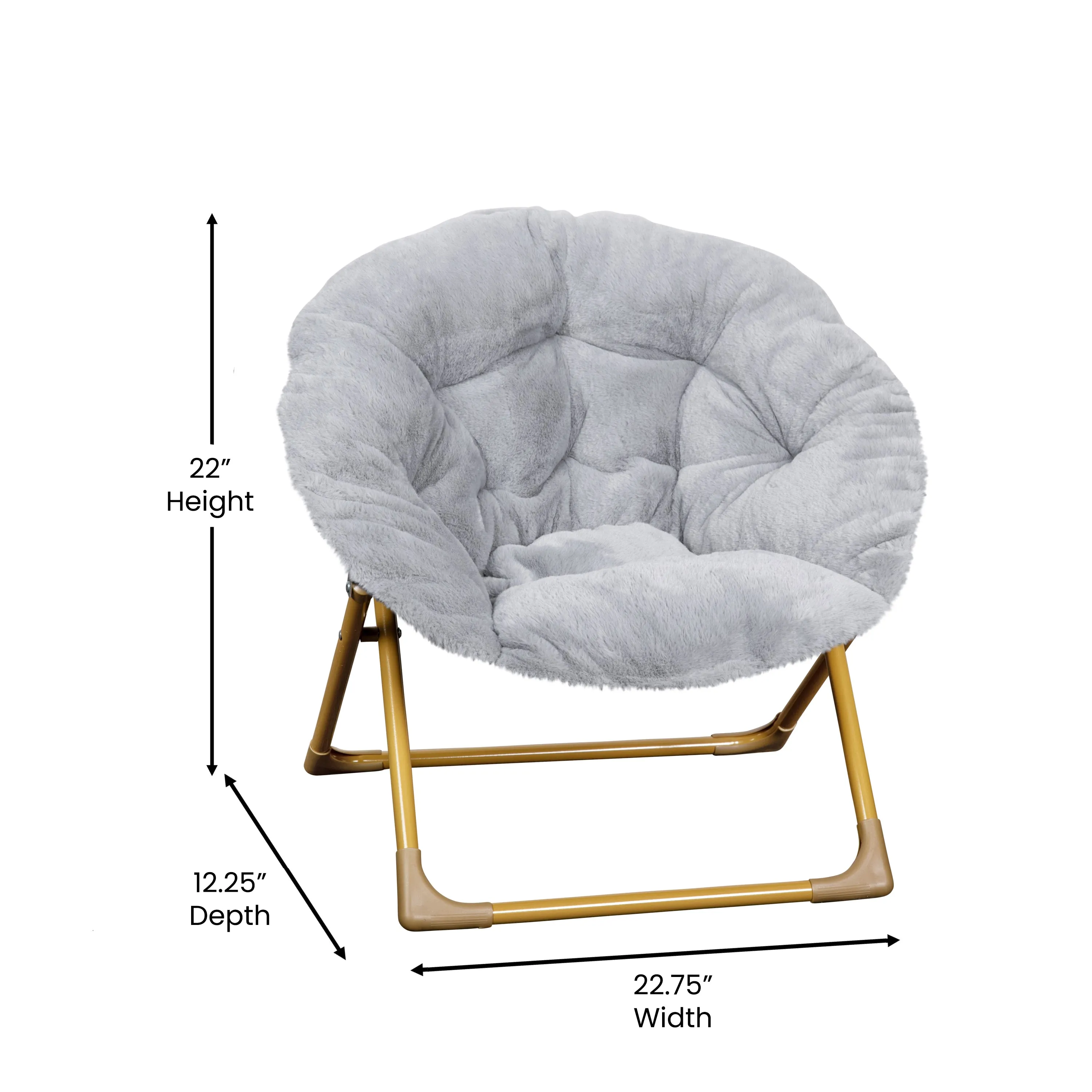 Gray Kids Fur Moon Chair FV-FMC-030-GY-SGD-GG