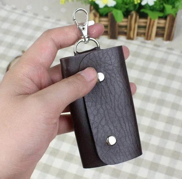 Hot Sale Fashion New Style Pu Leather Quality Solid Colors Keychain Car Housekeeper Holders Key Wallets For Men Free Shipping