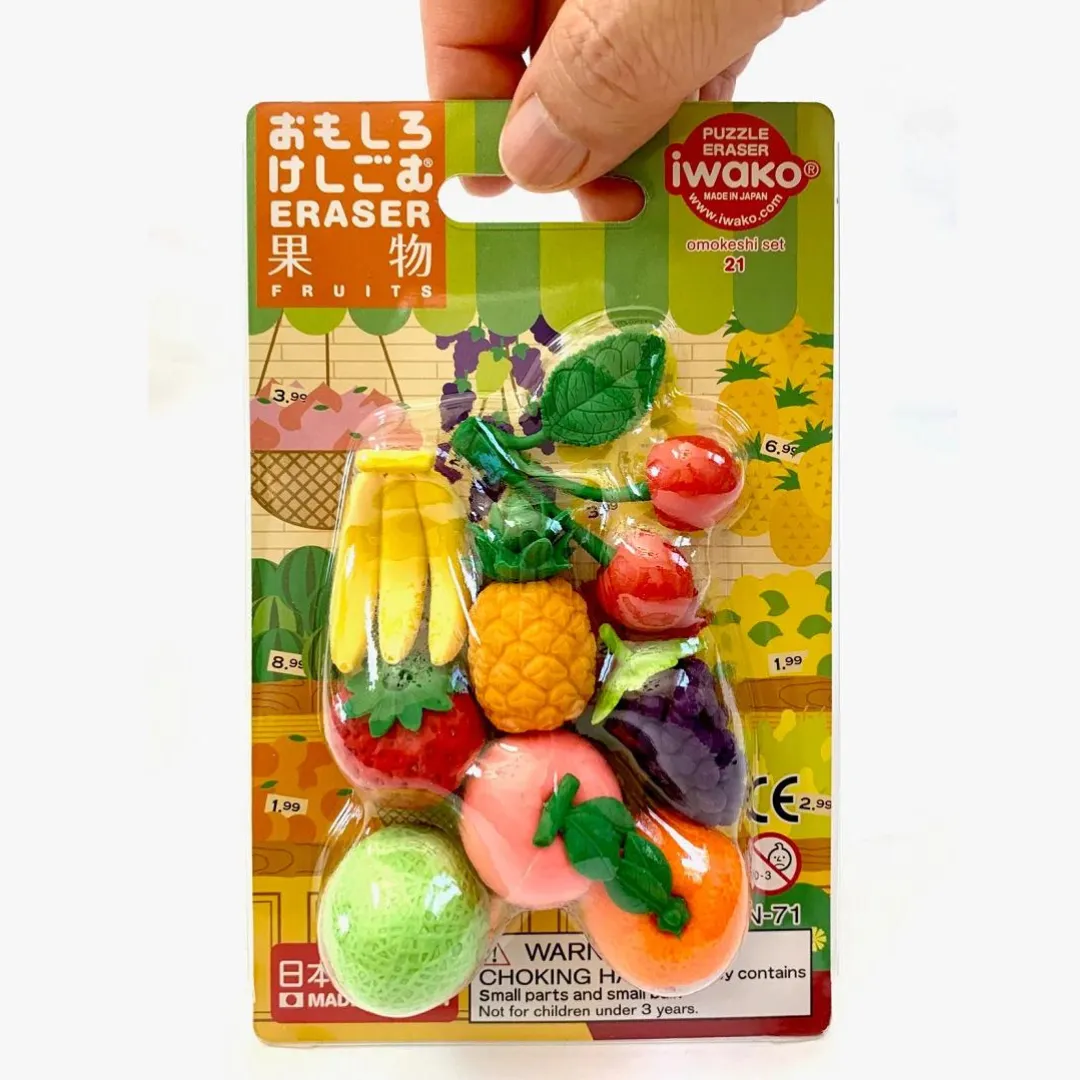 Iwako Fruit Puzzle Eraser Set of 8