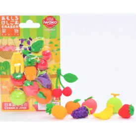 Iwako Fruit Puzzle Eraser Set of 8