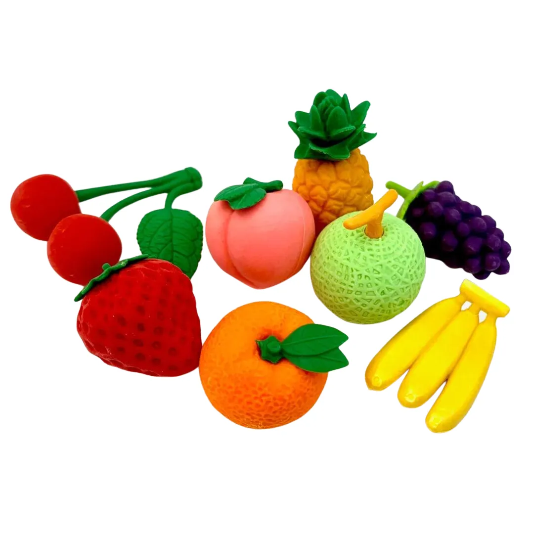 Iwako Fruit Puzzle Eraser Set of 8