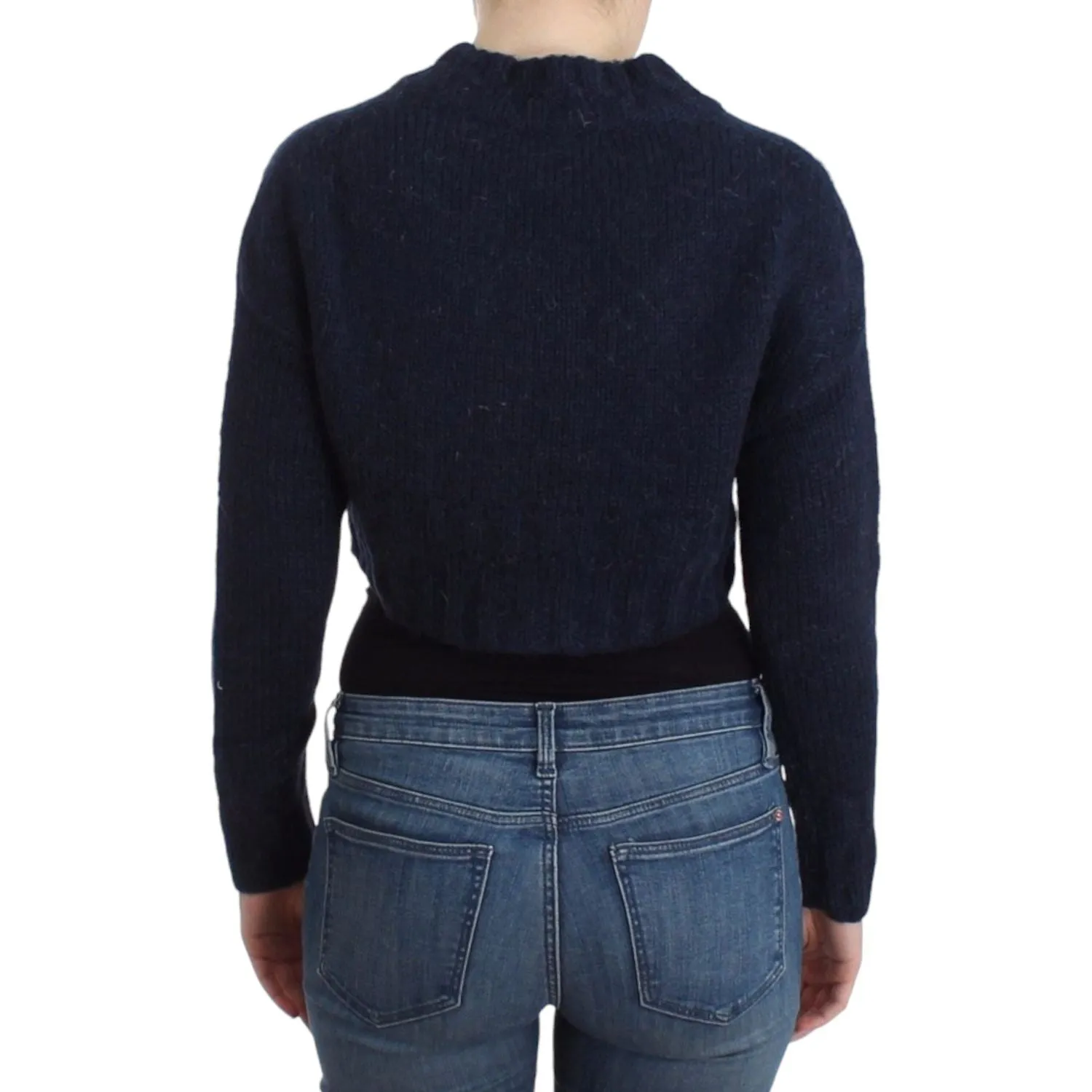 John Galliano Chic Cropped Blue Cardigan