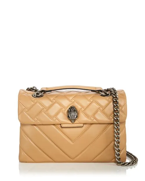 Kensington KURT GEIGER LONDON Leather Crossbody Bag, Tan/Beige