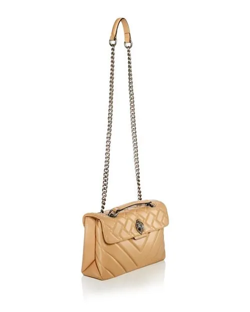 Kensington KURT GEIGER LONDON Leather Crossbody Bag, Tan/Beige