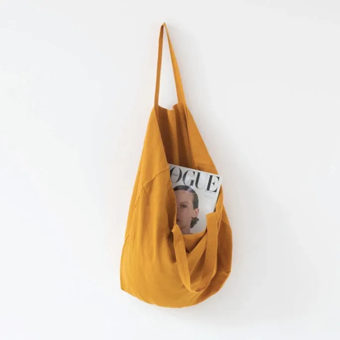 Linen Big Bag - Orange Mustard