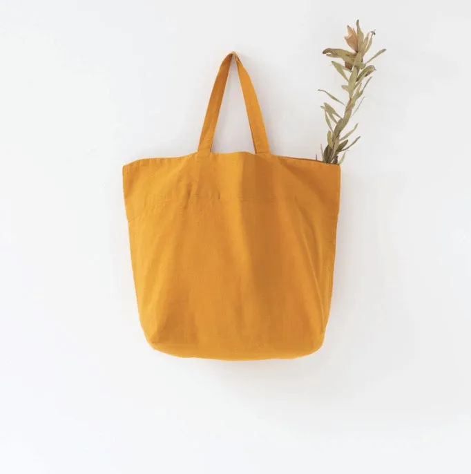 Linen Big Bag - Orange Mustard